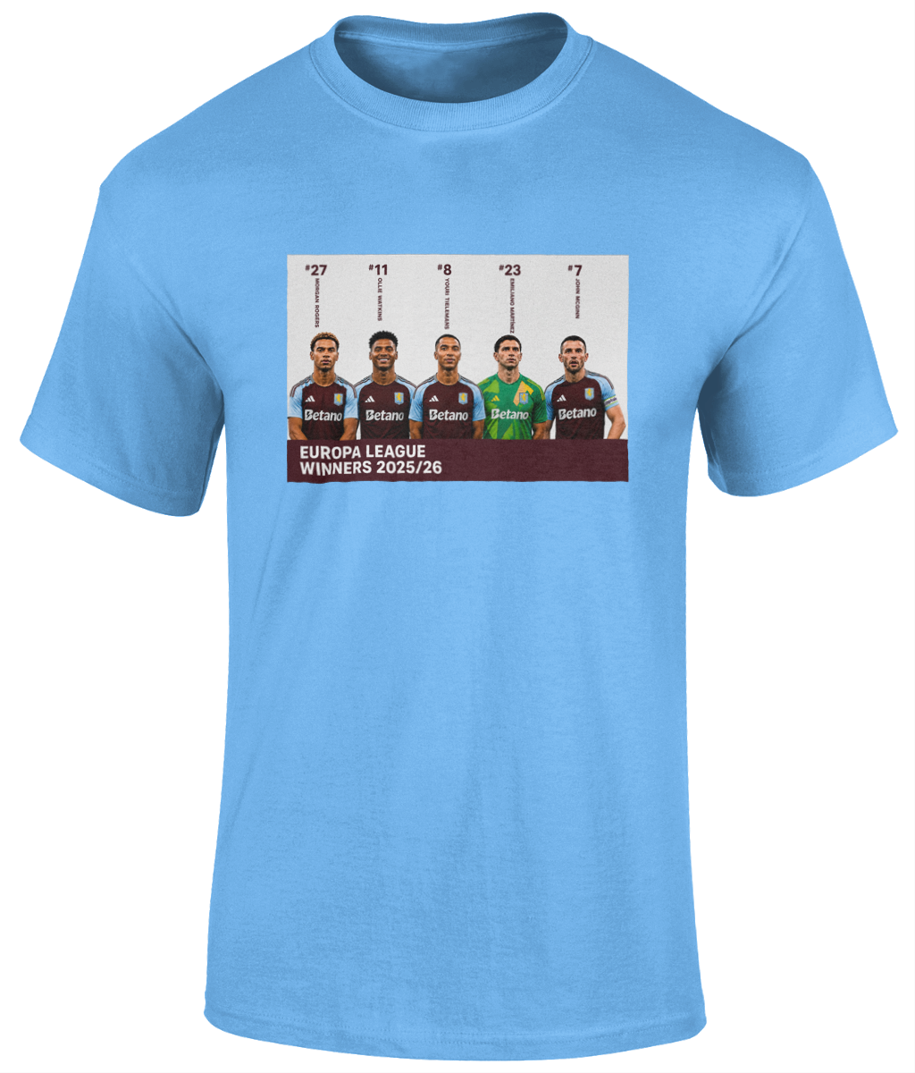 Villa Europa League Winners Trainspotting T-Shirt by Social Anxiety F.C.
