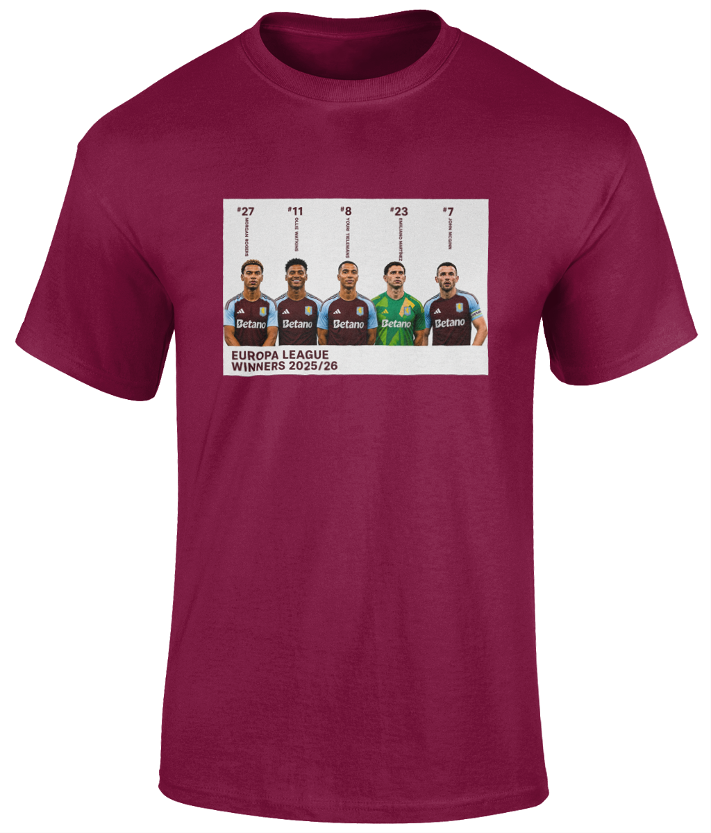 Villa Europa League Winners Trainspotting T-Shirt by Social Anxiety F.C.