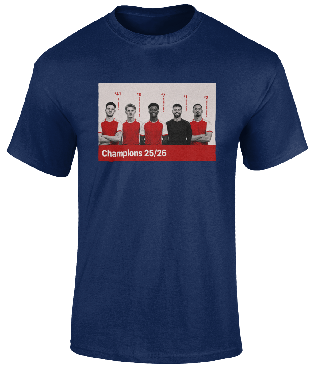 Arsenal Champions 25/26 Trainspotting T-Shirt by Social Anxiety F.C.