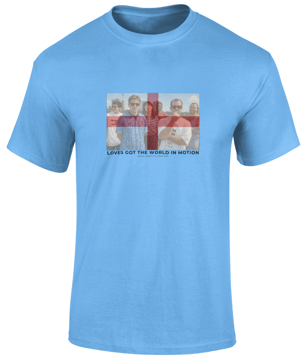 Loves Got The World In Motion England T-Shirt // T-Shirt by Social Anxiety F.C.
