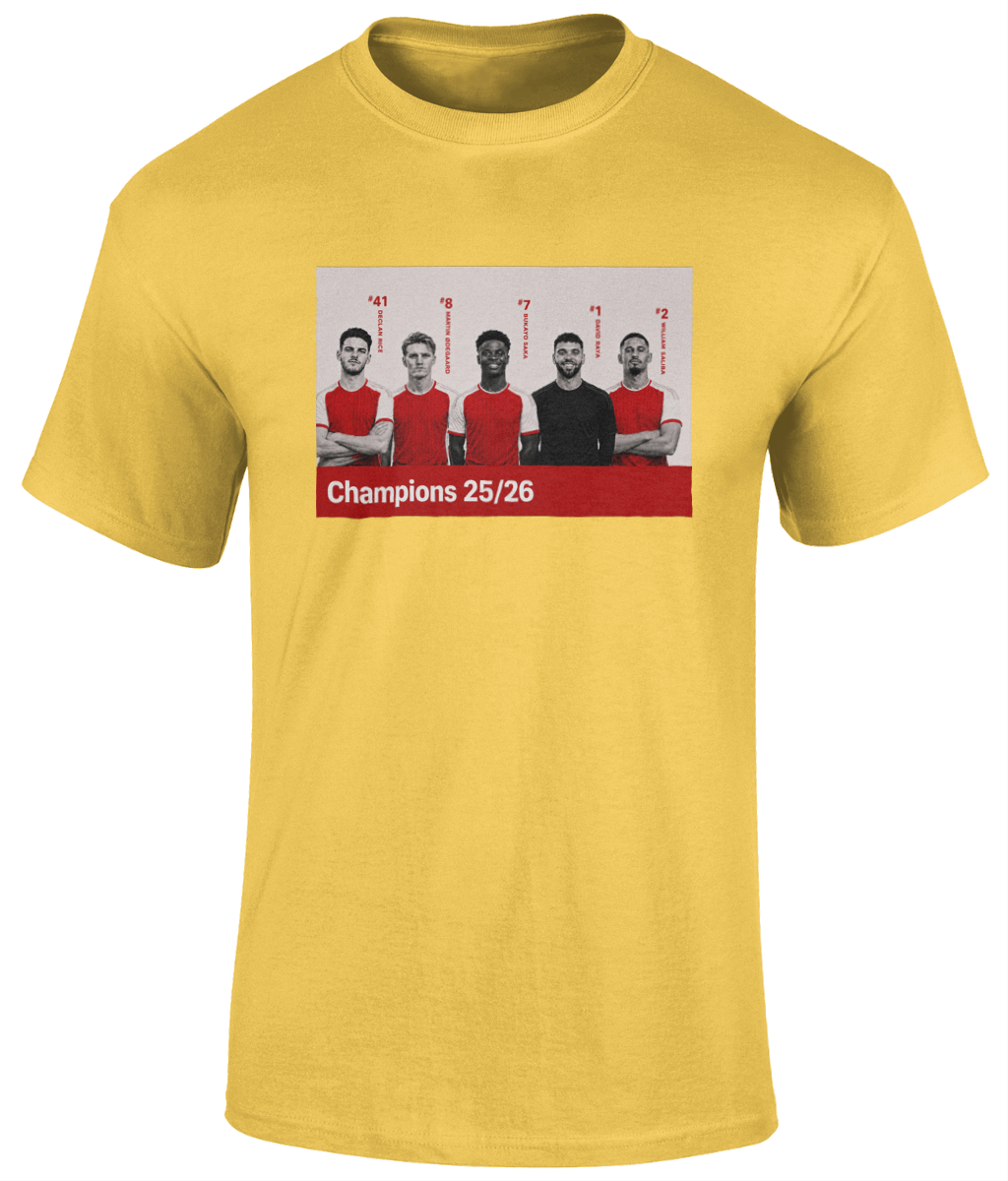 Arsenal Champions 25/26 Trainspotting T-Shirt by Social Anxiety F.C.