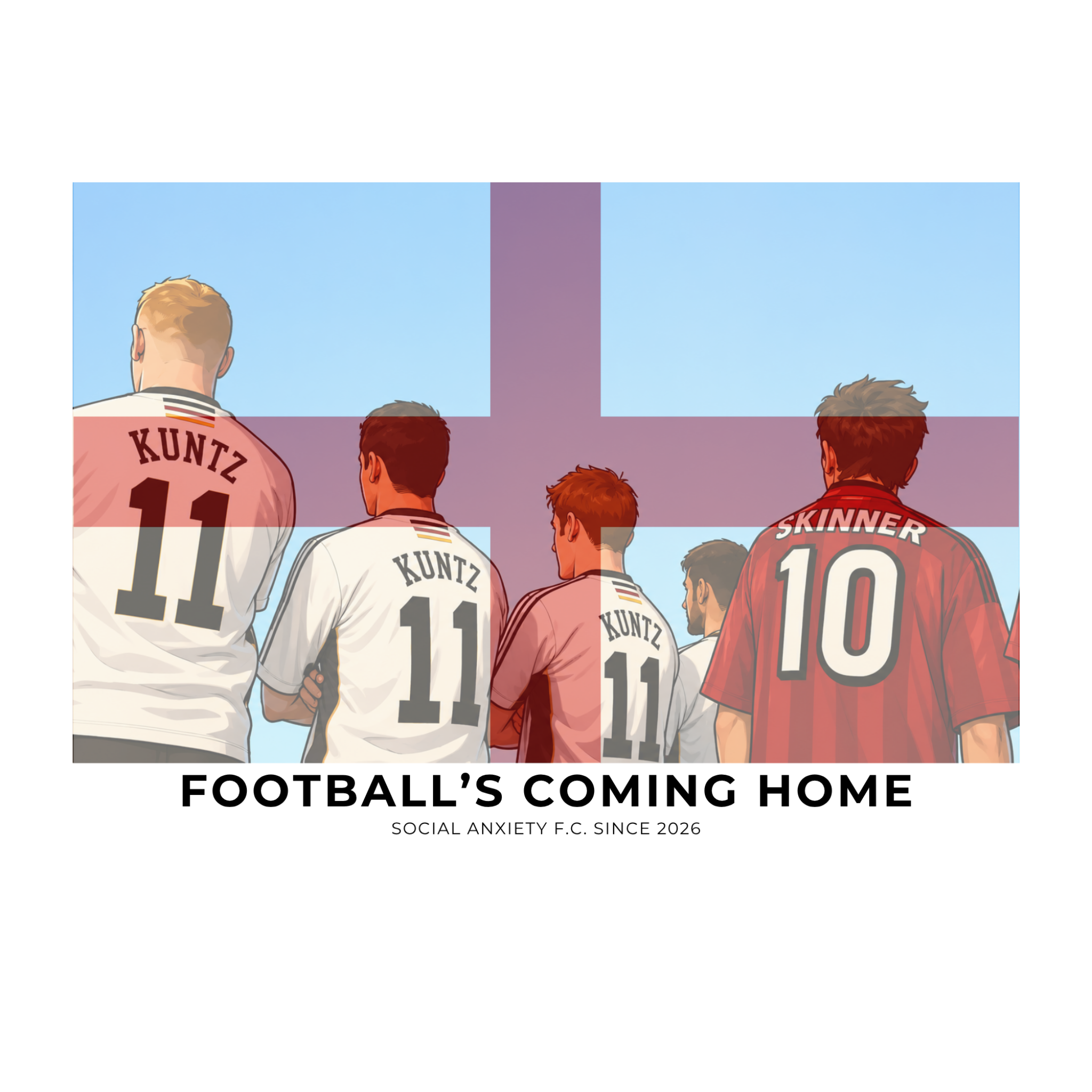 Footballs Coming Home England T-Shirt // T-Shirt by Social Anxiety F.C.