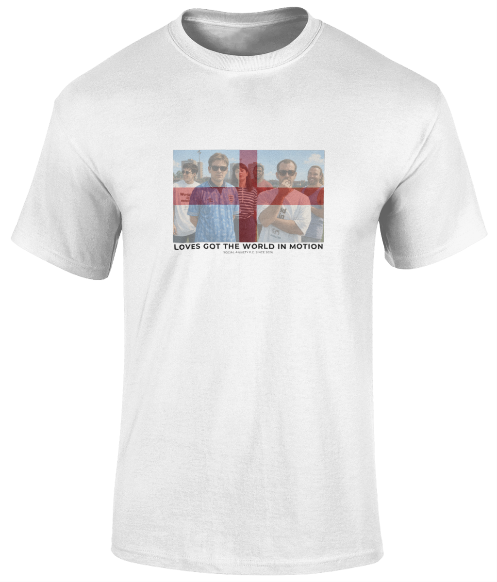 Loves Got The World In Motion England T-Shirt // T-Shirt by Social Anxiety F.C.