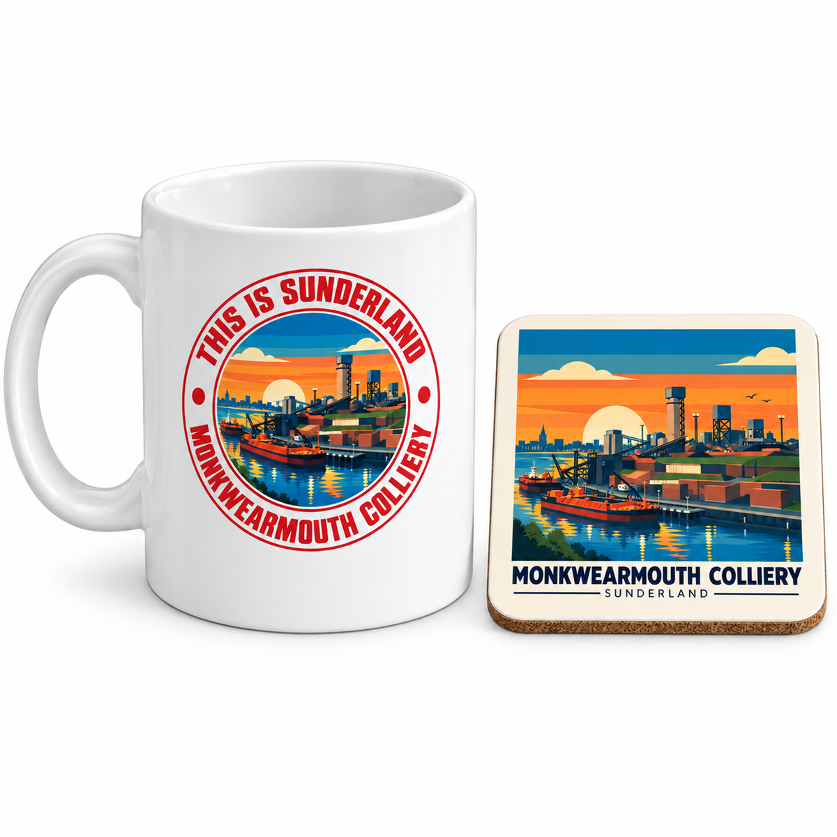 Monkwearmouth Colliery Mug and Coaster Set