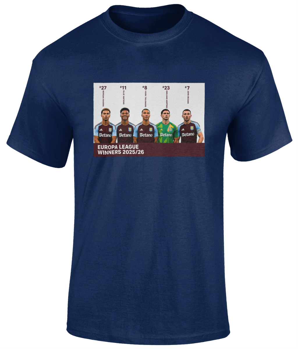 Villa Europa League Winners Trainspotting T-Shirt by Social Anxiety F.C.